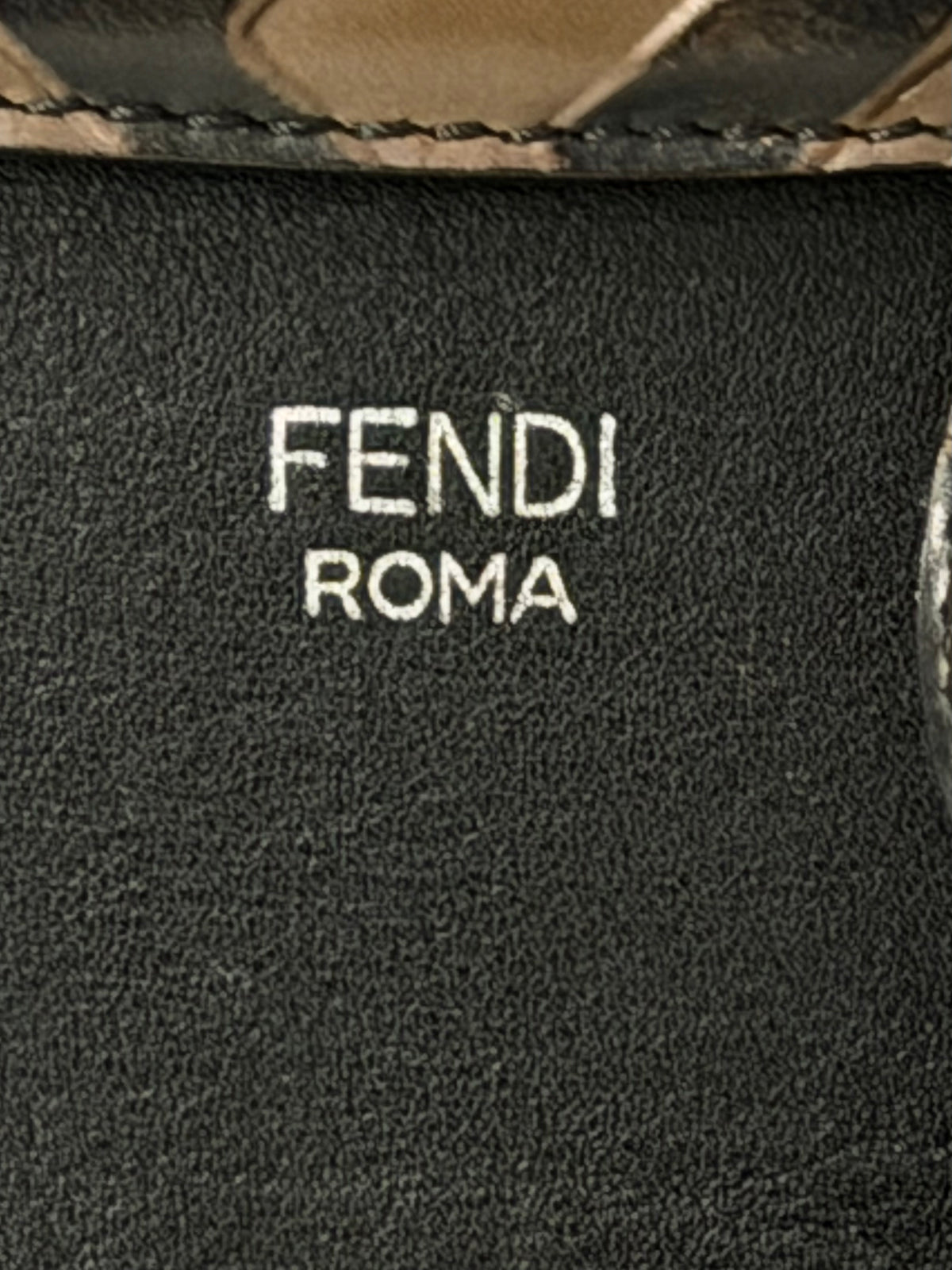 FENDI Zucca By The Way Leather 2Way Shoulder Bag Black Brown
