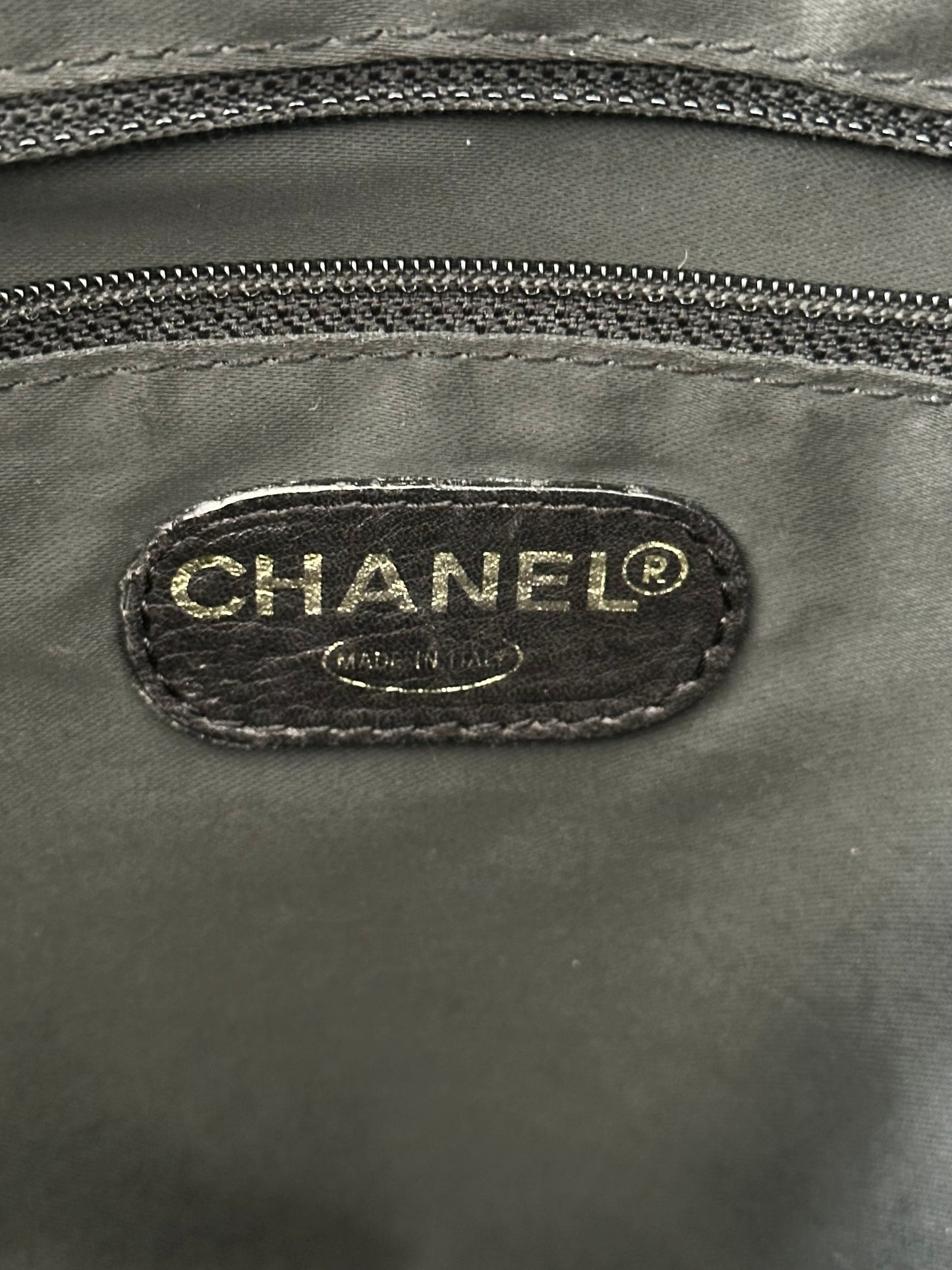 Chanel Logo Caviar Leather Tote