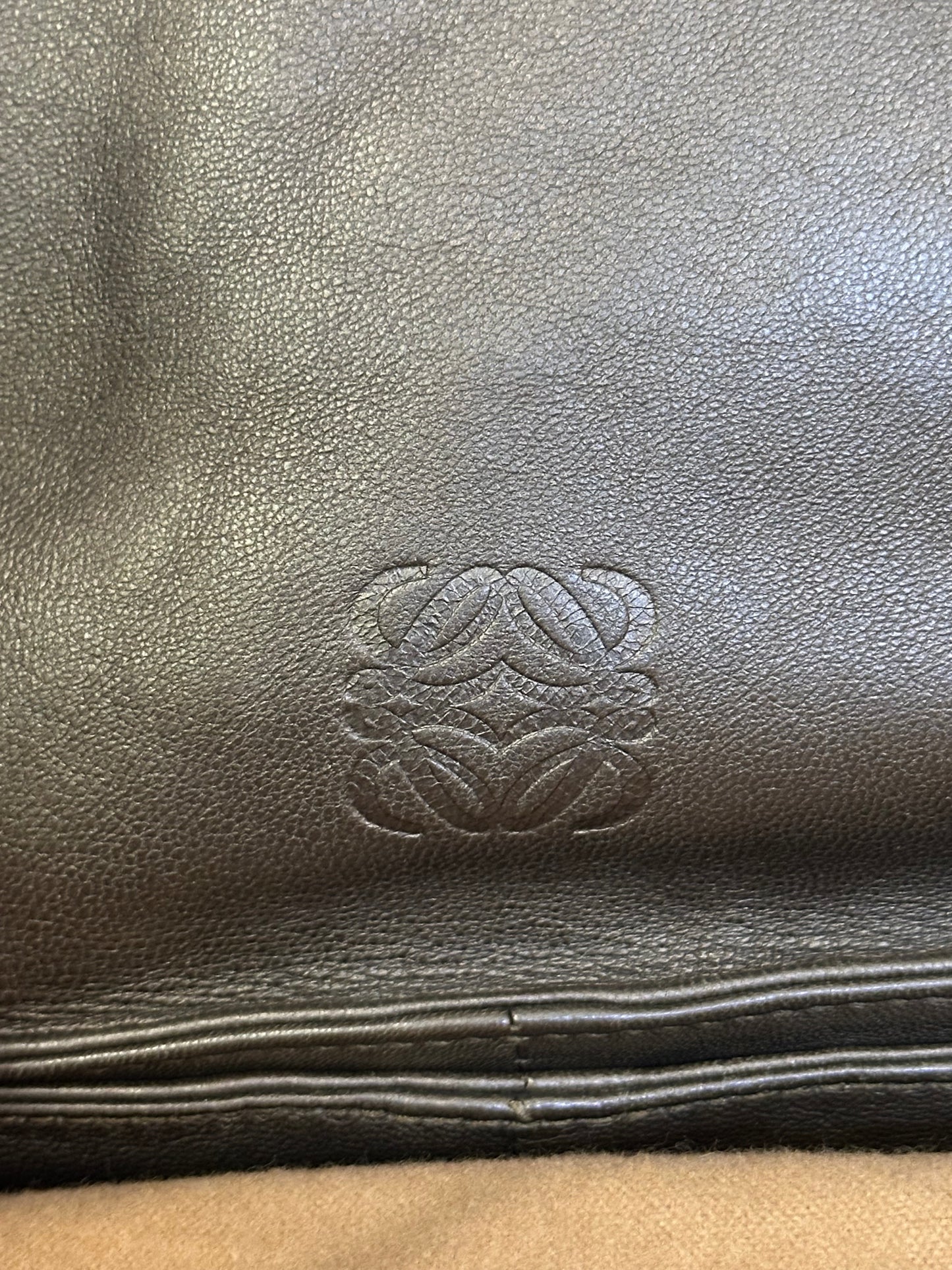 Loewe Flamenco Anagram Shoulder purse Leather Beige Silver