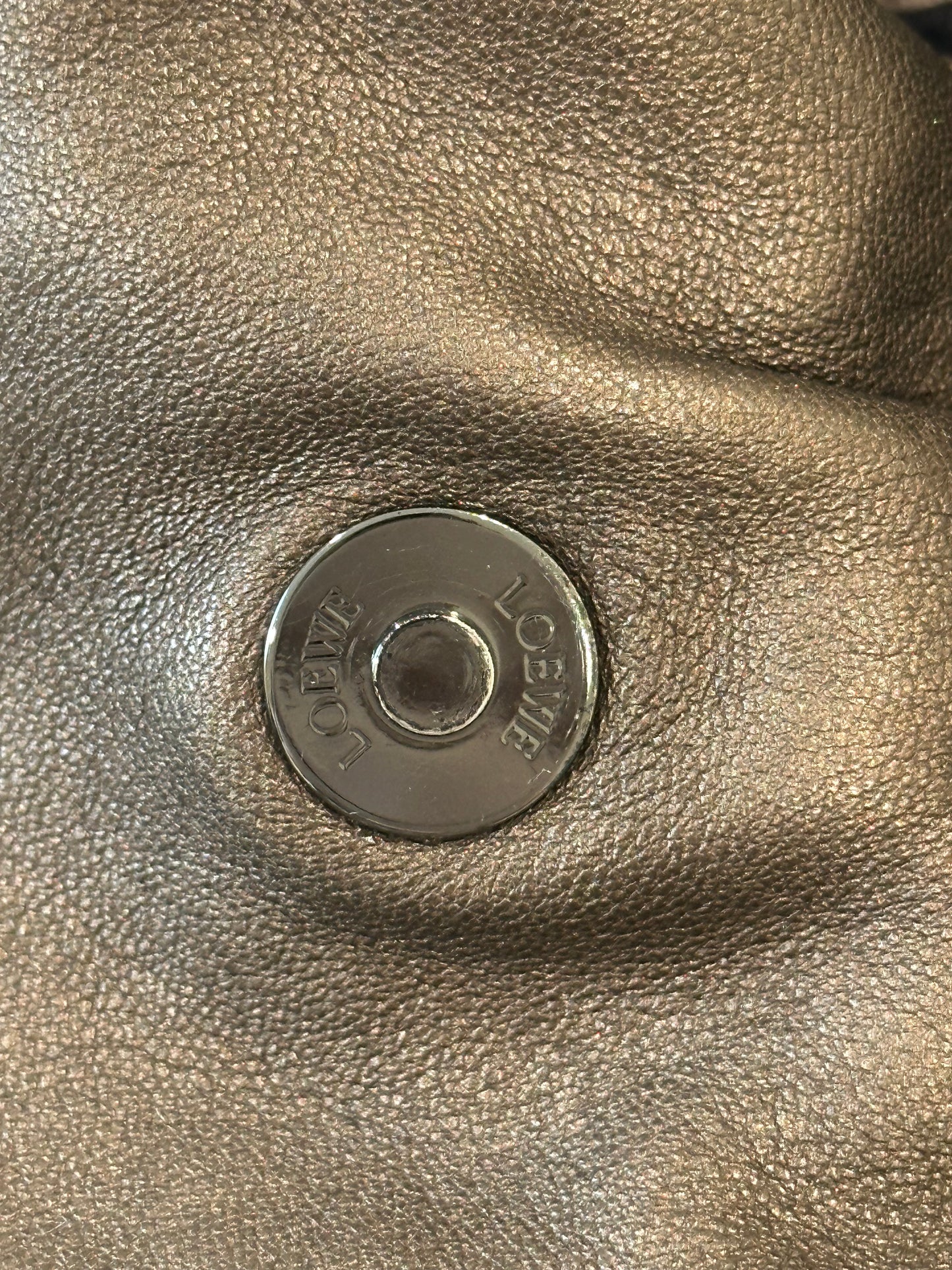 Loewe Flamenco Anagram Shoulder purse Leather Beige Silver